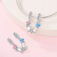 Mặt dây chuyền hình mèo và chó bằng bạc Sterling 925, mặt dây chuyền hình chuột lang nước, mặt dây chuyền hình mèo ôm nhau, mặt dây chuyền hình tay trong tay, mặt dây chuyền hình trái tim đôi, mặt dây chuyền biểu tượng đôi, dây chuyền an toàn biểu tượng đôi. Thích hợp cho vòng tay, dây chuyền, lắc tay, dây chuyền hạt, tự làm đồ trang sức và làm quà tặng sang trọng cho bạn thân. - Nhiều màu - Xem 8