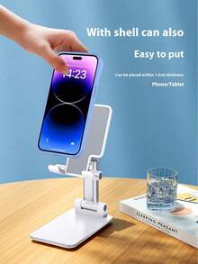 1pc Multi-Function Mobile Phone Holder, Foldable Slouchy Bedside TV Tablet Live Streaming Stand - Color - View 4