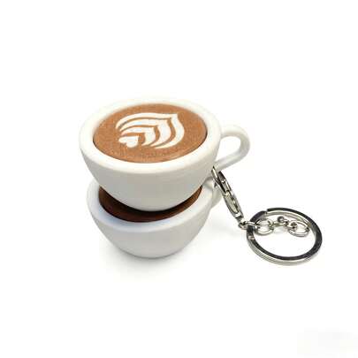 2026 New 3D Printed Cappuccino Coffee Cup Clicker Stress Relief Keychain Decoration Pendant - Gift For Friends, Collection, Holidays, Birthdays, Presents