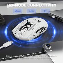 ATTACK SHARK G3PRO 无线游戏鼠标，配备 RGB 充电底座，支持 2.4G/USB-C 有线/蓝牙连接，搭载 PAW3311 光学传感器，1K 轮询率，25K DPI 可调，内置 500mAh 电池，超轻 59g 鼠标 - 彩色 - 查看 2