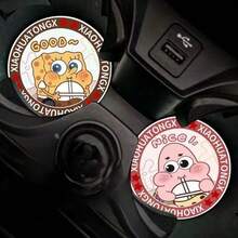 SpongeBob SquarePants Tấm lót cốc ô tô SpongeBob, miếng lót ly chống trượt hoạt hình & miếng lót lưu trữ cho phụ kiện nội thất ô tô - Nhiều màu - Xem 2