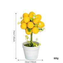 Decoración de bandeja escalonada con limón de estilo veraniego, planta de limón artificial, decoración rústica del hogar, planta de limón falsa en mini jarrón, accesorio de verdor para bandeja escalonada (estilo de limón) - Multicolor - Ver 15