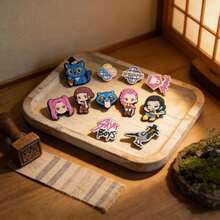 18pcs Anime Character Shoe Buckle 3D Soft Rubber Multi Character Cool Design Daily Wear Shoe Accessories Matching Play Collection Scene.Stochastic Style. - Multicolor - View 2