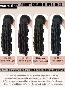 Peluca con coleta ondulada y rizada de 20 pulgadas de largo, hecha de fibra sintética resistente al calor, adecuada para que las mujeres la usen en Navidad, fiestas de Halloween y uso diario - Multicolor - Ver 10