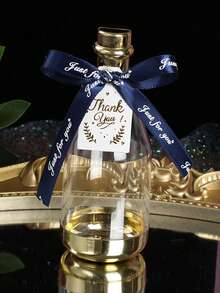 可定制透明DIY塑料香槟瓶、巧克力糖果盒、迷你婚礼蝴蝶结丝带瓶形礼盒，适用于派对、婴儿派对、生日、婚礼、儿童糖果包装 - 彩色 - 查看 13