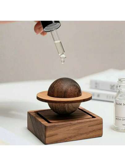 1 pieza Difusor de aceites esenciales de madera con diseño estrellado, de nogal negro natural y haya, con base desmontable, adecuado para coche, hogar, oficina, baño, libera aroma relajante en dormitorio, oficina, sala de estar, cocina, elegante accesorio de decoración del hogar