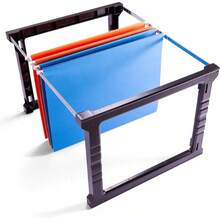 zxOfficemate - M de plastico para colgar arcivos 18 pulgadas letra y tamaño l. 1 uego 91961caja de archivos - Negro gris - Ver 7