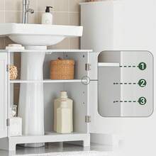 SoBuy BZR18--W 浴室柜 盥洗台 底柜 浴室家具 白色 宽 x 高 x 深 约：60 x 60 x 30 厘米 浴室配件 浴室收纳盒 - 白色 - 查看 5