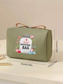 1个便携式药袋，小巧药盒兼急救包，主题化妆包，印有“我的药袋”和药丸图案，方便旅行，适合日常/户外/旅行用药，是注重健康和经常旅行人士的必备品，可爱卡通药袋，多功能布艺药袋，便携式医疗急救包，药盒，药瓶，医院包，药品整理袋，药品收纳袋，邮轮必备，度假必备，旅行用品 - 彩色 - 查看 8