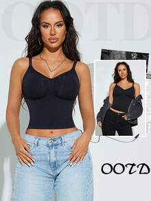 Women's Seamless Compression Shaping Camisole, Slimming And Sculpting Black - Black - View 4