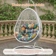 Rocking Chair Cushion,Waterproof Wicker Egg Chair Replacement Pad, Hammock Chair Pad, Oversized Multifunctional Wicker Egg Lounge Chair Soft Cushion,Thick Papasan Seat Cushion With Ties For Indoor & Outdoor Patio, Porch, Balcony, Garden Patio Outdoor Rocking Chair Living Room, Comfy Modern Cozy Lounge Rocker Chair Cushion For Balcony Porch Patio - 彩色 - 查看 6