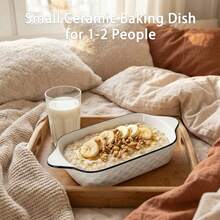 Bộ 3 đĩa nướng hình chữ nhật bằng gốm có tay cầm, khay/đĩa nướng bằng gốm với sọc dọc màu đen, đồ dùng nhà bếp hình chữ nhật màu trắng có họa tiết hình thoi, thích hợp để nướng và hâm nóng bằng lò vi sóng, đồ dùng nhà bếp theo mùa, trưng bày món tráng miệng bánh pudding caramel, đĩa phục vụ. Đồ dùng nướng bằng gốm dùng được trong lò nướng, lò vi sóng và máy rửa chén. - Nhiều màu - Xem 3