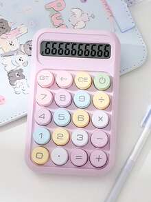 1pc Cube-Shaped 10-Digit Dopamine Calulator, With Soft Buttons, Premium Material, Suitable For School, Home, Supermarket, Bank Uses