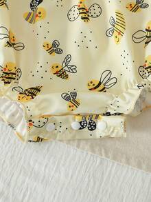 Baby Girls' Summer Fashion Solid Color & Fruit Print 2 Pieces Romper Set - Ginger - View 6