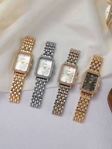 1pc French Elegant High-End Graceful Square Dial Quartz Watch, Versatile Considering Both Appearance And Practicality, Ideal Gift Choice, Year-End Promotion, Online Exclusive - Multicolor - View 8