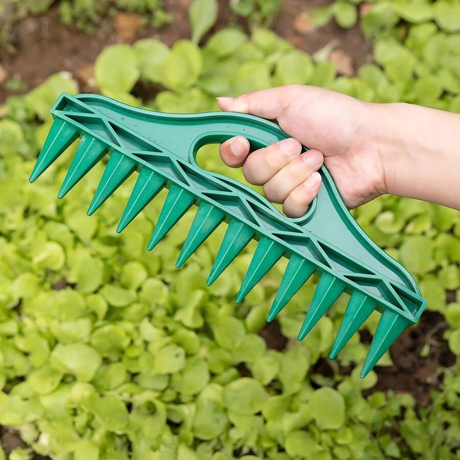 1pc 12-Hole Manual Seed Planter, Plastic Vegetable & Flower Garden Seeder, Efficient Gardening Planting Tool - A - View 1
