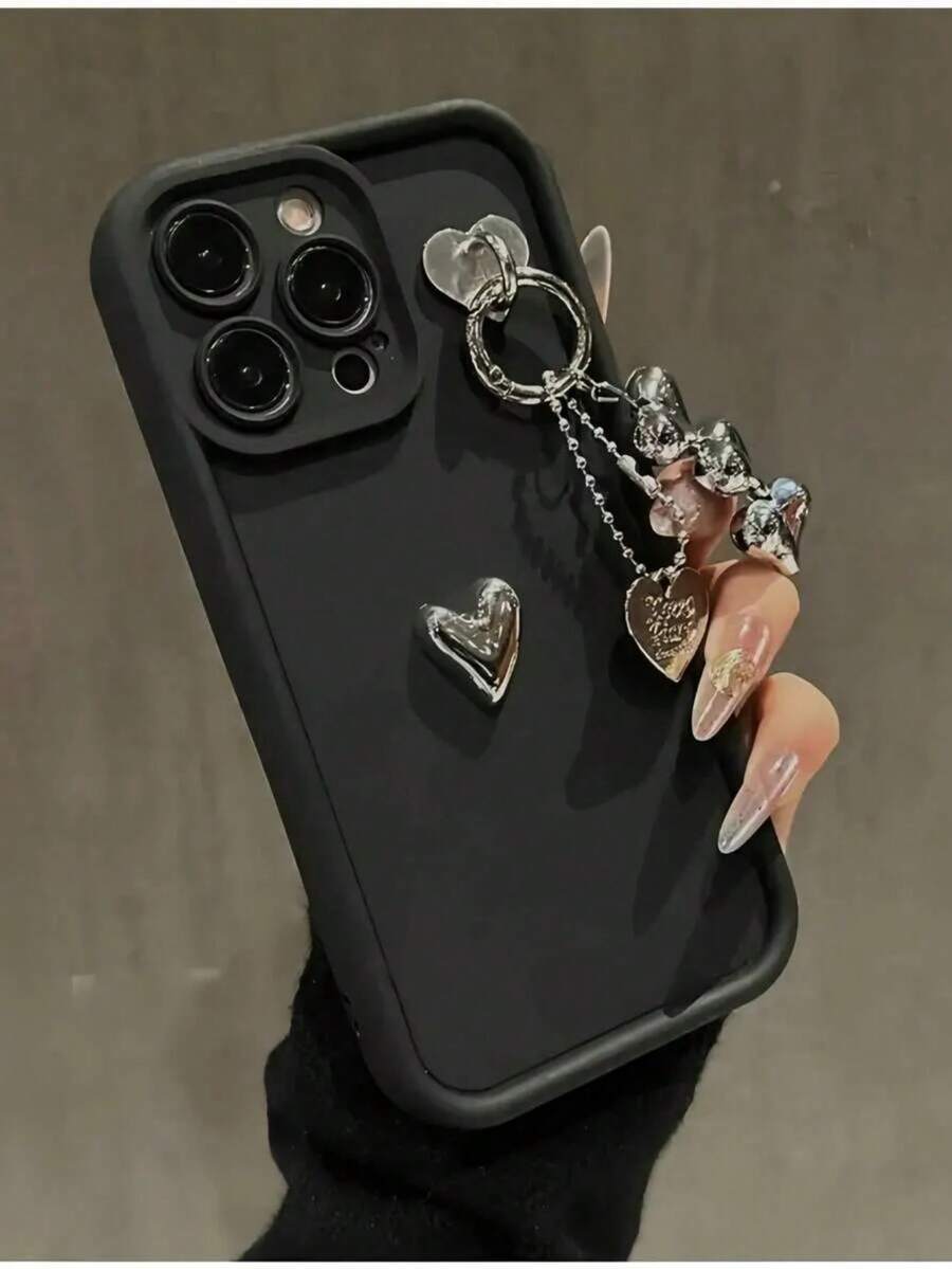 1个阶梯形边框可爱3D爱心设计手机壳，全方位保护，柔软可爱卡通外壳，兼容 12/13 Pro Max、荣耀X7/三星A56 5G/Infinix Smart 8/Infinix Hot 40i/传音Spark 20/传音Spark 20C/传音Spark Go 2024/红米Note 14 5G/摩托罗拉E22/E22i/OPPO A54，防水防震防摔防刮。 - 黑色 - 查看 1