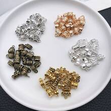 20/100颗扣环珠吊坠，吊环管珠，散珠隔珠，珠子挂钩吊坠，用于珠宝制作DIY项链手链 - 均碼 - 查看 7