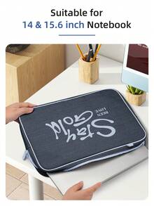 DANYCASE 笔记本电脑手提包,适用于 Macbook Pro 和 HP 13.3/14/15/15.6 英寸笔记本电脑,便携式单肩斜挎包 - 寶藍色 - 查看 5