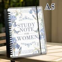 A5,160pages,PP Transparent Loose-Leaf Notebook,Floral Ring-Bound Notebook,Textured Cover,Lily And Gardenia,Loose-Leaf Binding Diary,Travel Journal,Learning,Business,Home,Back To School,Perfect Gift - Multicolor - View 14