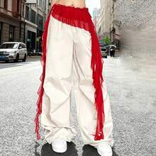 Women's  Hip Scarf Elegant Solid Color Asymmetric Ruffled Waist Belt Skirt For Party Carnival Wear - 紅色 - 查看 5