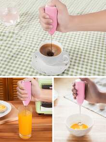 Electric Handheld Milk Frother, Egg Beater, Milk Frothing Wand For Coffee, Battery Operated (Batteries Not Included) Beverage Mixer Matcha Whisk, Suitable For Milkshake Hot Chocolate Cappuccino Latte Frothing - Multicolor - View 9