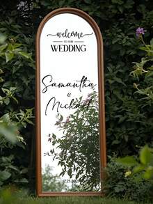 Custom Wedding Mirror Decal Sticker, Elegant Vinyl Welcome Sign Sticker, Romantic Theme, 2D Flat, Multi-Purpose Decor Suitable For Wedding Ceremony Or Reception, English, Durable Vinyl Material, Custom Wedding Signage - Multicolor 03 - View 4
