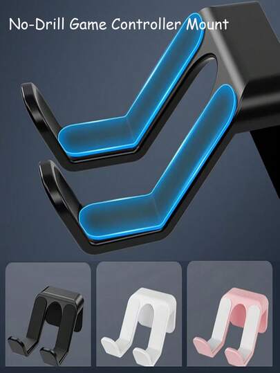 1pc Multifunctional Handle & Headphone Storage Holder, 2-In-1 Controller & Headset Hanger, Wall-Mounted Design To Free Up Desk Space, High Strength Material With Anti-Slip & Scratch Protection, Compatible With Mainstream Game Controllers & Headphones, Easy Installation Without Tools, Black/White/Pink 3 Colors To Match Any Style, Create A Tidy Esports Setup With Ease