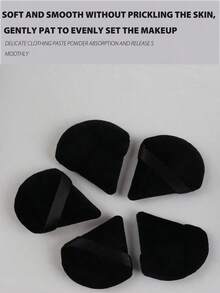 24pcs/15pcs/8pcs/3pcs Flocked Heart Makeup Sponge, Soft Fluffy Texture, Suitable Face & Body Powder Puff, Mixed Makeup Beauty Tools - Đen 2 - Xem 7