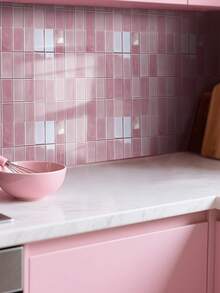 Miếng dán gạch mosaic tự dính, decal dán tường 2D mờ, chống thấm nước và chống nấm mốc, thích hợp cho nhà bếp, phòng tắm, trang trí tường nhà thuê, phòng ngủ, tường nền phòng (Xanh lá nhạt, Xanh dương nhạt, Màu be) - Nhiều màu - Xem 8