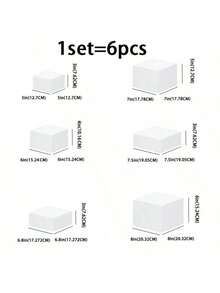 6pcs Acrylic Upright Tubes, Acrylic Cube Self-Service Buffet Display Stand For Catering With Hollow Bottom, Elevate Your Buffet Table Style! - White - View 10