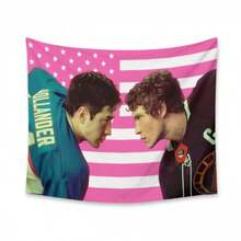 Vintage Heated Rivalry Tapestry, Retro Game Day Flag, Sports Aesthetic Wall Decor, Classic Competition Banner, Bedroom Dorm Decor For Fans, Hudson Williams Connor Storrie Chemistry Flag - D - Xem 1