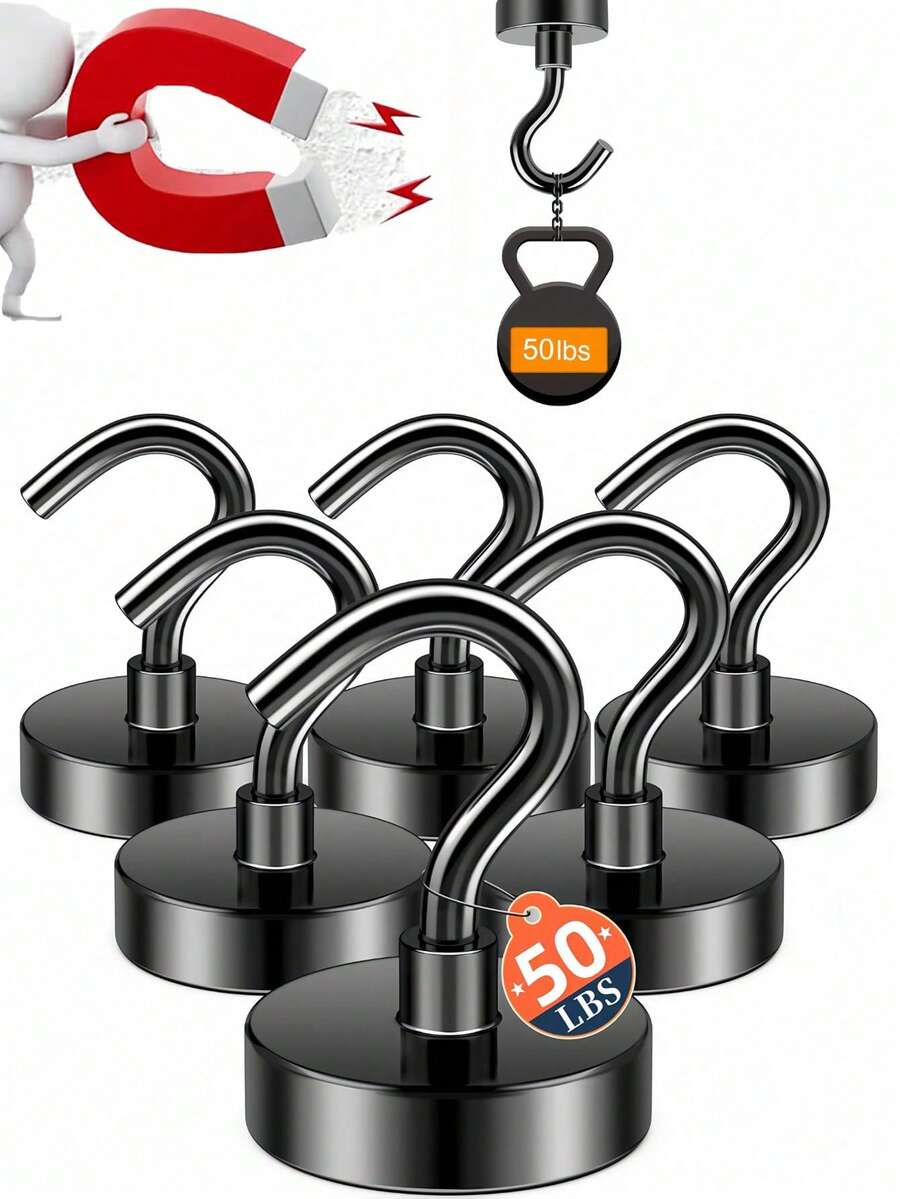 Móc từ tính chịu lực cao 50lbs, nam châm neodymium đen mạnh mẽ, kèm móc treo đồ nặng, dễ lắp đặt, không cần khoan. Móc từ tính siêu mạnh, lực hút cực mạnh, thích hợp cho tủ lạnh, nhà bếp, tủ đựng đồ, văn phòng, trường học. Phụ kiện thiết yếu để sắp xếp nhà cửa.