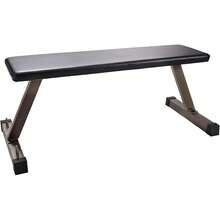 Flat Barbell Bench, Foldable Portable Padded Weight Lifting Seat, Equipment For Home Gym - Steel Frame, 300 Pound Capacity - Black - View 1