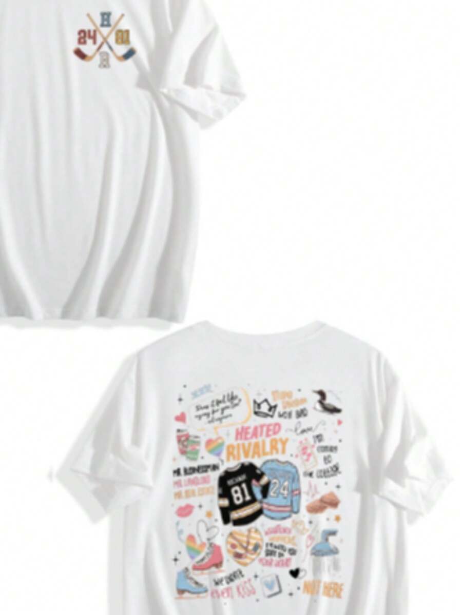 Camisa de Romance Heated Rivalry, Sudadera de pareja de libro de romance Hollanov, Camiseta de rivales de hockey de pareja, Regalo para fans de películas y libros - Blanco - Ver 1