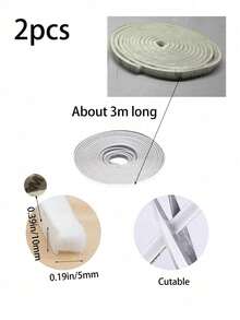 1 Rollo de burlete - a prueba de sonido, a prueba de viento, a prueba de polvo, adecuado para la decoración del hogar, burlete adhesivo de cepillo, sello a prueba de sonido, polvo y viento para puertas y ventanas - Multicolor - Ver 13