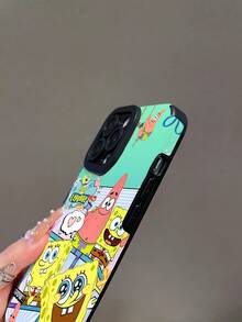 SPONGEBOB 1个卡通创意趣味海绵宝宝拼接竖条纹防震手机壳，兼容三星/ 17/16/15/14/13/12/11 Pro Max/12 Pro/14 Plus - 彩色 - 查看 7
