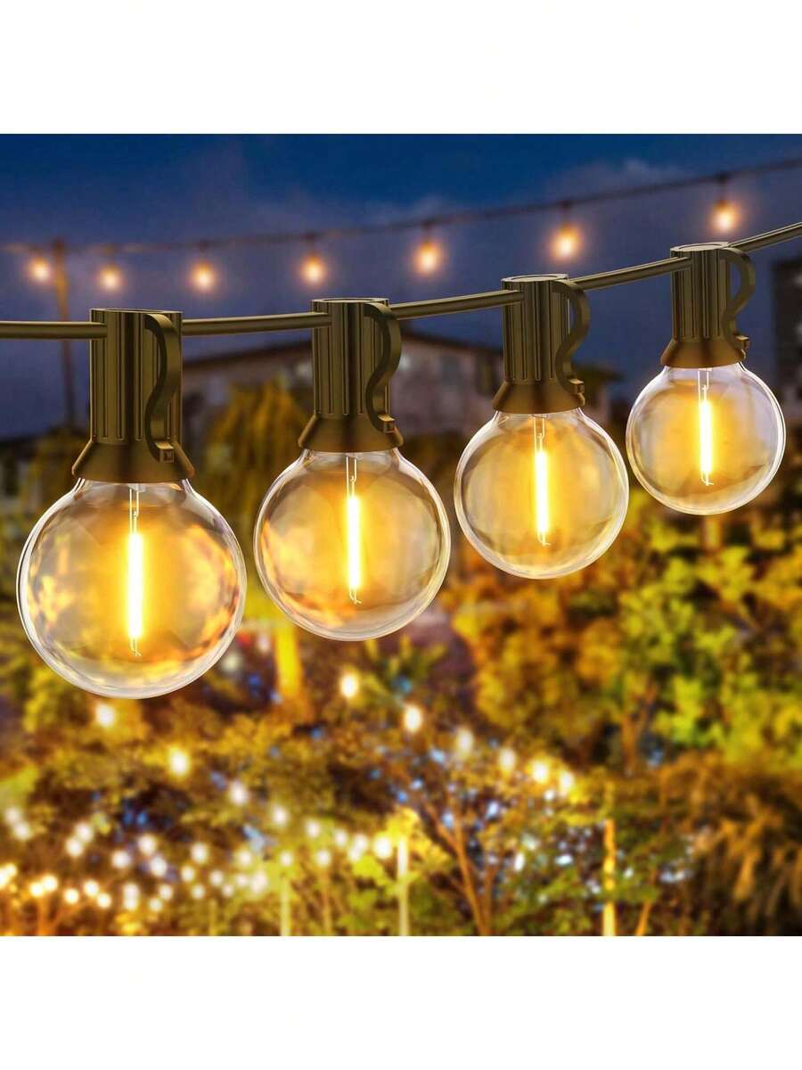 Svater Outdoor Solar String Lights G40 30m G40 Outdoor Solar String Lights Waterproof 4 Modes Auto-On/Off Memory Function Solar Powered For Patio Party Gazebo Wedding [Energy Class G] - màu đen - Xem 1