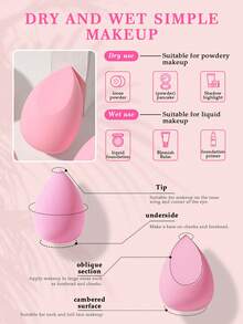 12PCS Makeup Tools Set Including:2PCS Triangle Powder Puffs+2PCS Makeup Sponges+6PCS Mini Air Cushion Powder Puffs+2PCS Mini Makeup Sponges ﻿ - Multicolor - View 5