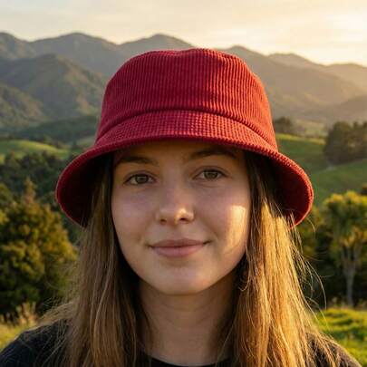 1pc Solid Color Casual Sun Protection Bucket Hat, Corduroy Warm And Fashionable For Outdoor Travel And Daily Wear, Versatile And Face-Flattering