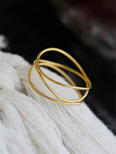 1pc S925 Sterling Silver Geometric Line Design Ring, Elegant & Suitable For Daily Wear, Quality Jewelry For Women