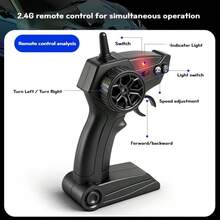 1:24 Escala 4WD Coche de control remoto de juguete, luces LED geniales, 2.4G inalámbrico RC, coche de carreras de drift de alta velocidad para niños, modelo de coche de juguete RC 4WD, coche de carreras de drift RC profesional de alta velocidad - Coche de drift en versión de pasajeros multicolor - Ver 10