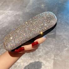 Premium Diamond Encrusted Eyeglass Case, Fashionable Korean Style Student Women's Anti-Pressure Minimalist Personalized Myopia Glasses Case, Elegant And High-End - Multicolor - View 1