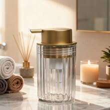 1个简易泡沫皂液器，台式按压式乳液瓶，可重复灌装洗手液，空瓶可用于盛装洗发水、沐浴露、洗手液，浴室配件，家居装饰，家具，浴室装饰，秋季装饰，返校季装饰 - 無色 - 查看 12