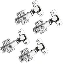 2/4/6 piezas Bisagras de gabinete de cierre suave y silencioso, bisagras de cobertura completa con tornillos para puertas de gabinete de cocina, baño y dormitorio - Bisagras para gabinete - 4 piezas - Ver 7