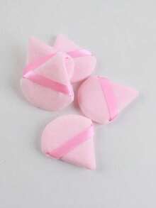 24pcs/15pcs/8pcs/3pcs Flocked Heart Makeup Sponge, Soft Fluffy Texture, Suitable Face & Body Powder Puff, Mixed Makeup Beauty Tools - 粉紅色 2 - 查看 7