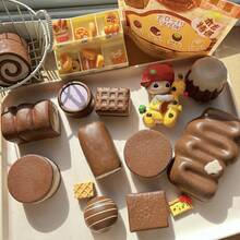 巧克力慢回弹玩具面包挤压玩具，缓解压力，舒缓情绪，礼物，节日礼物，生日礼物，完美礼物 - 彩色 - 查看 3