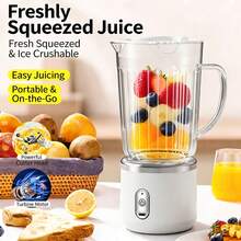 Exprimidor Eléctrico Recomendado Mejorado, Inalámbrico y Portátil, Exprimidor de Encimera de 27.05oz, Alta Potencia, Vaso Desmontable, Diseño Fácil de Limpiar, Adecuado para Hacer Jugo Fresco Casero, Adecuado para Cocina en Casa y Oficina - Azul - Ver 10