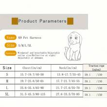 丁克大/中型犬安全背带，可调节户外犬背心式牵引绳，带手柄，适用于大型重型宠物 - 紅色 - 查看 4