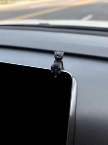 Cute Cat Dashboard Decor Ornament, Car Interior Accessory, With Vivid Eyes, Soft Plastic Car Rearview Mirror And Dashboard Decor, Suitable For Girls, Women - Rearview Mirror Decor, Fun Design, Plastic - A - View 11